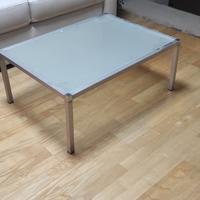 Tavolino casa - ufficio in acciao inox e vetro