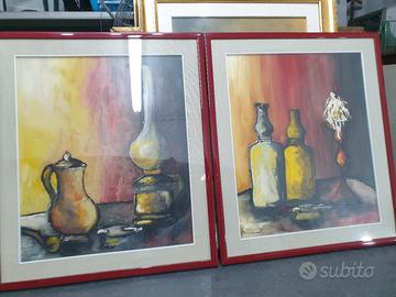 Quadro Olio su Tela con Cornice e Vetro 