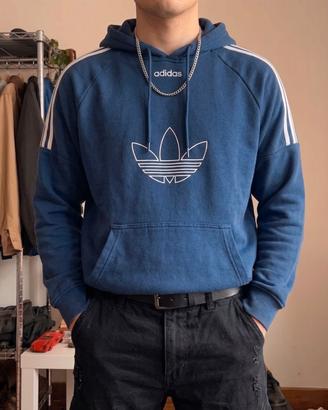 Felpa con cappuccio Adidas blu uomo - tg M