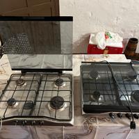 Piani cottura a gas 4 fuochi con coperchio vetro