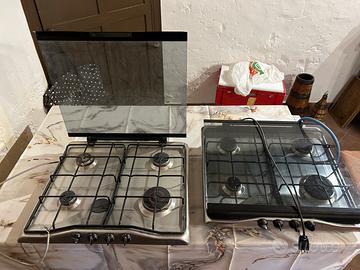 Piani cottura a gas 4 fuochi con coperchio vetro