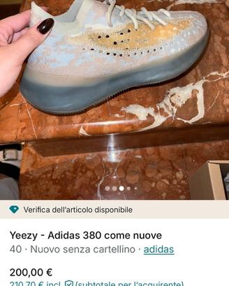 Yeezy adidas 380 come nuove tg 40