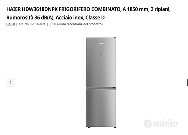 FRIGORIFERO HAIER COMBI 341LT NO FROST WIFI INOX