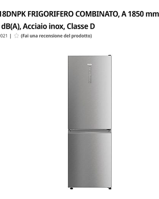FRIGORIFERO HAIER COMBI 341LT NO FROST WIFI INOX
