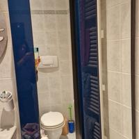mobili a colonna color blu elettrico per bagno