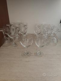 Set calici Acqua e Vino - Vintage vetro trasparent
