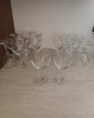 Set calici Acqua e Vino - Vintage vetro trasparent