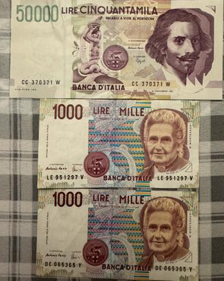 Banconote vecchie Lire