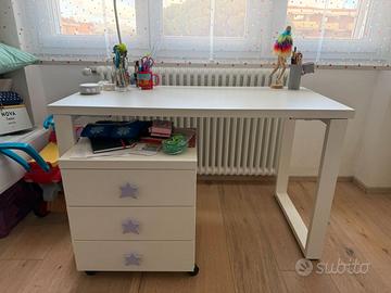 Scrivania bianca Mondo Camerette + cassettiera