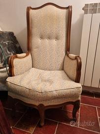 Coppia di poltrone vintage stile Luigi XV