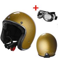 CASCO JET VINTAGE MOTO CAFE' RACER CUSTOM QUARTZ O