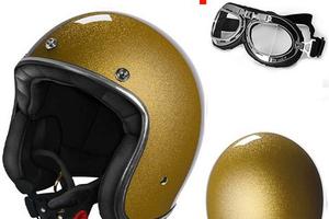 CASCO JET VINTAGE MOTO CAFE' RACER CUSTOM QUARTZ O