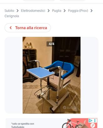 sedia per disabili praticamente nuova