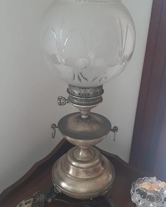 Lampada vintage stile antico in vetro e metallo