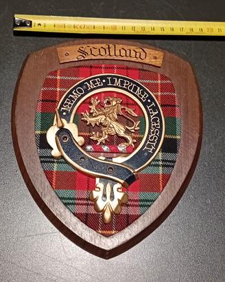 crest targa della Scozia in tartan e legno handmad