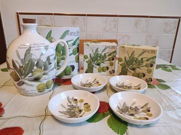 oliera e piattini da aperitivo 