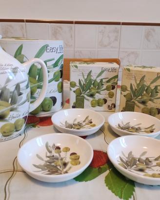 oliera e piattini da aperitivo 