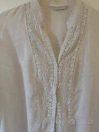 Camicia lunga in misto lino