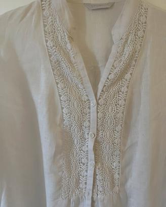 Camicia lunga in misto lino