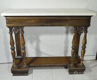 Console d’epoca in palissandro intarsi ottone '800
