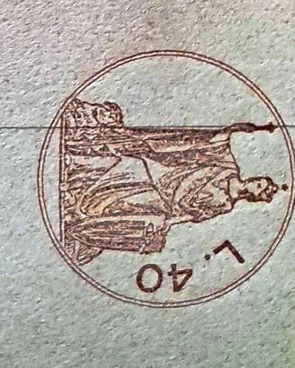 Carta bollata filigranata anno 1952 lire 40