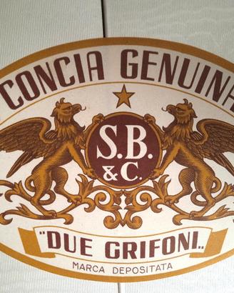 Antica etichetta Concia Genuina Due Grifoni