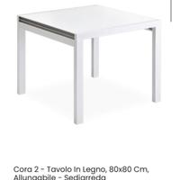 Tavolo Cora bianco 80x80