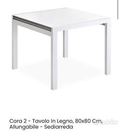 Tavolo Cora bianco 80x80