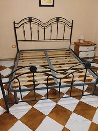 letto in ferro battuto più rete matrimoniale
