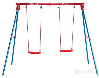 Altalena doppia in metallo da esterno e giardino