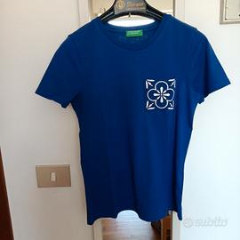 T-shirt Benetton blu taglia S, donna.