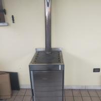 Stufa a legna con tubature