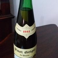 vino  da tavola pinot  grigio del veneto del 1981