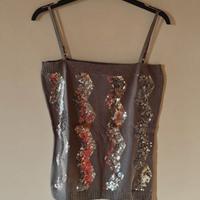 Top Canotta Glitter Cashmere Lana Merino L/XL
