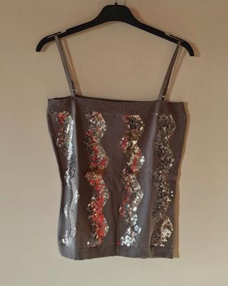 Top Canotta Glitter Cashmere Lana Merino L/XL