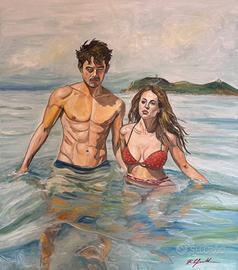 Quadro Estate a Villasimius olio su tela Cafarotti