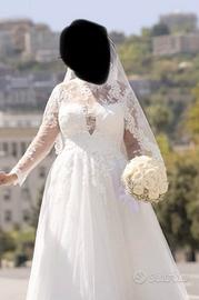 ABITO DA SPOSA CON VELO TG. 46/48