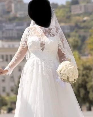 ABITO DA SPOSA CON VELO TG. 46/48