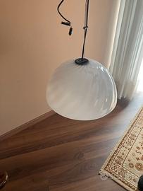 Lampadario in vetro di Murano bianco