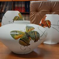 Tris vasi Ancap in vera porcellana biscuit