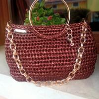 Borsa uncinetto colore bronzo 