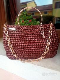 Borsa uncinetto colore bronzo 
