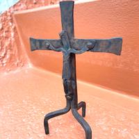 Croce Antica Da Altare Originale 1700 In Ferro