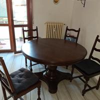 Tavolo in Legno Antico Apribile + Tavolino Piccolo