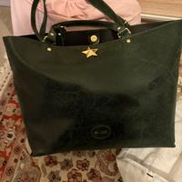 Borsa pelle verde braccialini