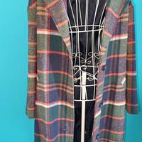 cappotto lungo quadri verde