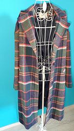 cappotto lungo quadri verde
