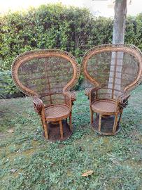 2 Sedie giardino Emanuelle in rattan naturale