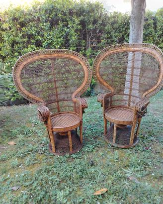 2 Sedie giardino Emanuelle in rattan naturale