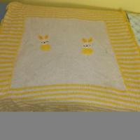 coperta copertina lana coniglietti 120x135cm